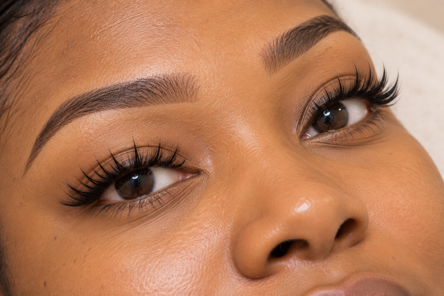 AI-generated close-up illustrating manga / anime style eyelash extensions